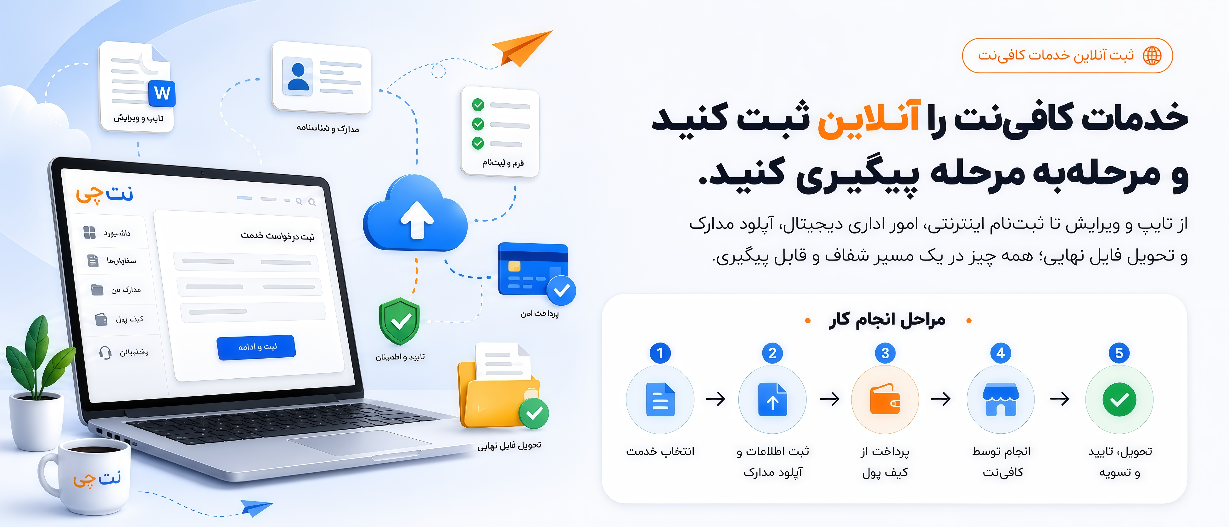 ثبت آنلاین خدمات کافی‌نت در نت‌چی